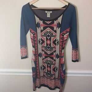Flying Tomato XS Aztec Blue pink Dress